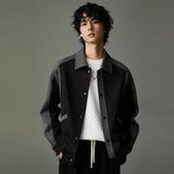 Twill Spliced Jacket for Men Fashionable Design Casual Jacket