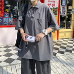 Privathinker Sommer Zip Revers männer T-Shirt Kurzarm Vintage Einfarbig Tops Koreanischen Stil Männlich Casual T-shirts