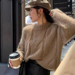 Autumn Winter Thick Knitted Pullover Vintage Streetwear