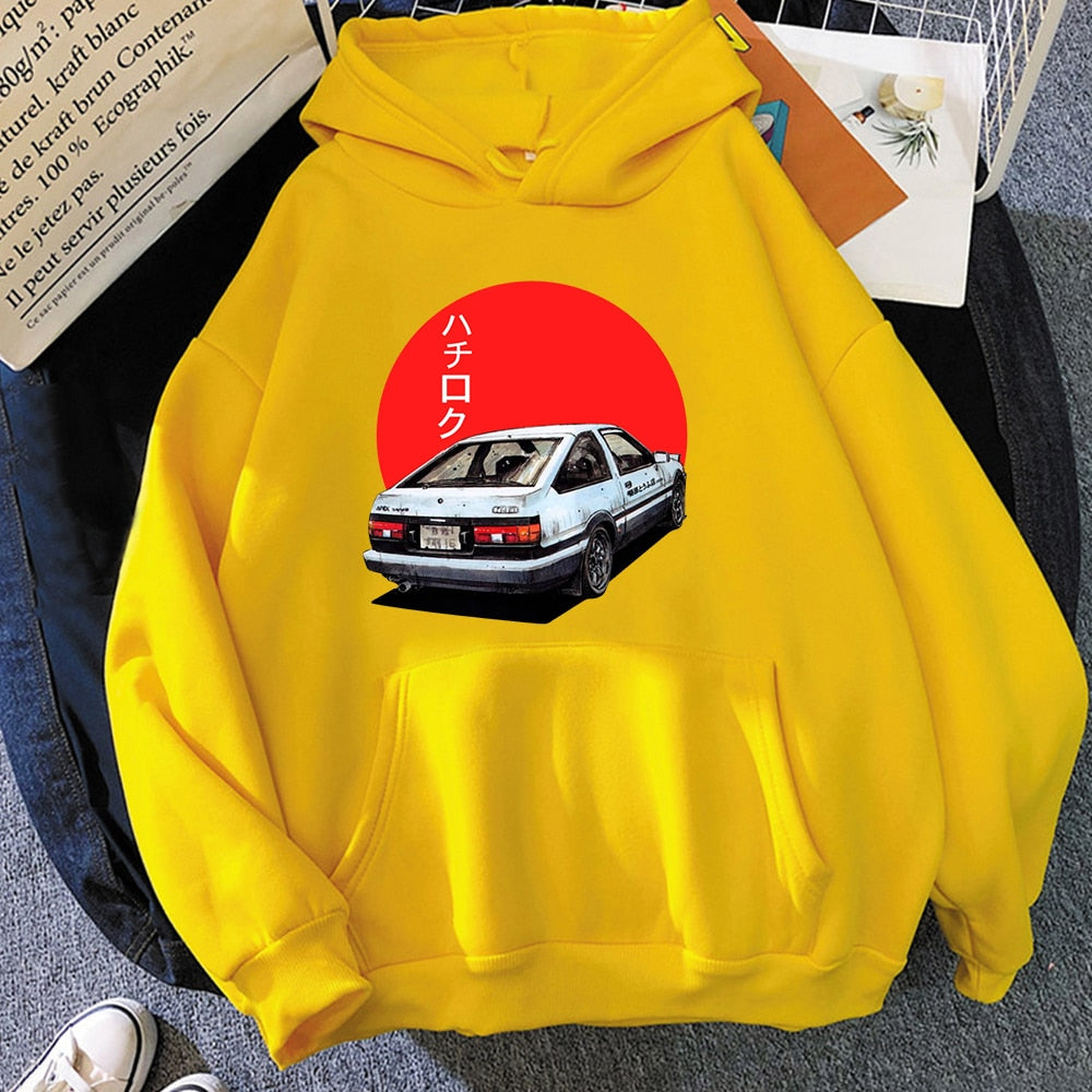 Männer Hoodie Harajuku Cartoon Auto Mode Pullover