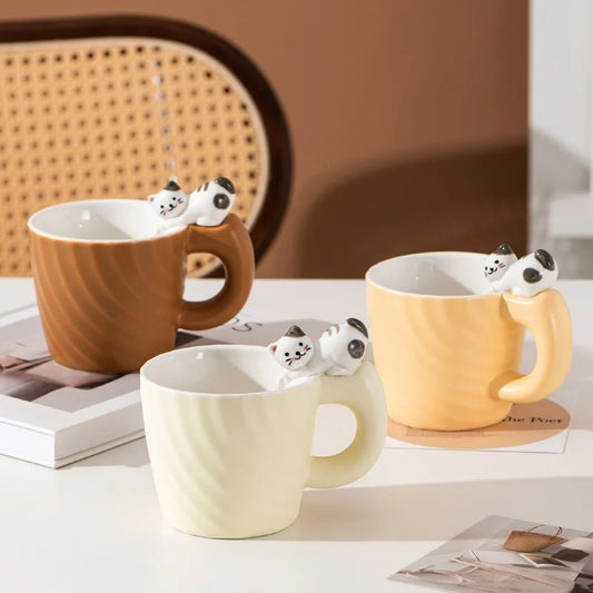 Becher süße Katze Tasse Kinder Milch Frühstück Home Office Kaffeetassen Tee