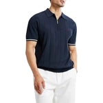 Ribbed Knit Polo Breathable Cool And Stylish For Men