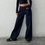 Women Y2K Aesthetic Low Rise Baggy Jeans Loose Fit Denim