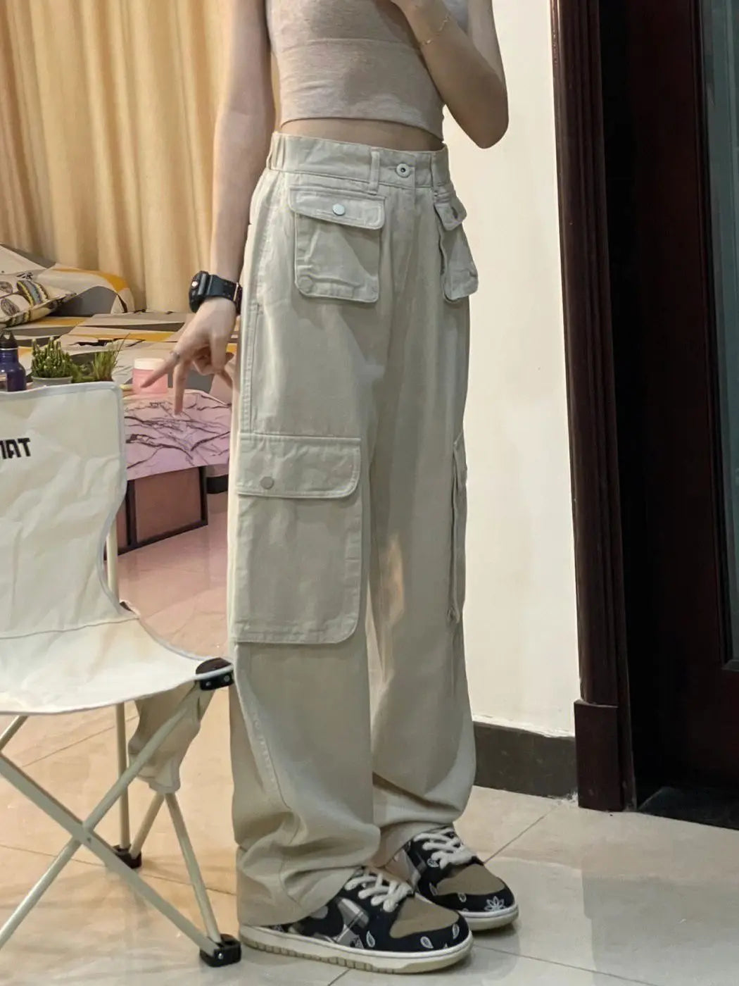 Women's Y2K High Waist Wide Leg Cargo Jeans