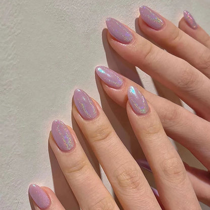Shimmery Lavender Nails
