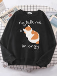 Women Sweatshirts Harajuku Cute Angy Cat