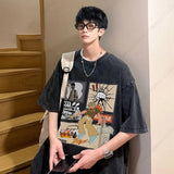 Printed T-Shirt for Men Short Sleeved Cartoon