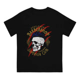 1983 Man's TShirt Gentlemen Barbershop Skull O Neck Tops Fabric T Shirt