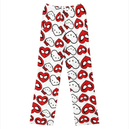 Hello Kitty Spider-Man Pajama Pants Loose Y2K Cartoon Gift Couple