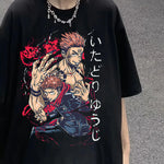 Japanese Anime Jujutsu Kaisen Men T Shirts Itadori Yuji Print Harajuku