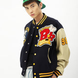 Men Hip Hop Baseball Jackets with Letter Print