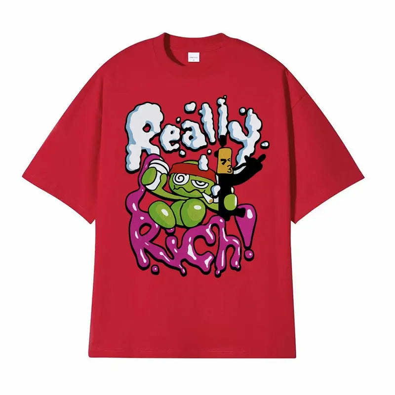 RR KanKan Really Rich Album T-Shirt Men Vintage Oversized Streetwear
