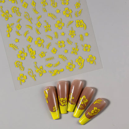 3D Gold Heart Nail Art Stickers