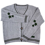 Oversized Star Embroidered Cardigan Casual and Stylish Sweater for 2023