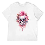 Skull Diamond Roses T-Shirt Retro Vintage Men