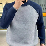 Casual Patchwork Knitted Sweater for Men