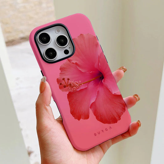 Luxury Pink Flower iPhone Case Double-Layer Cover