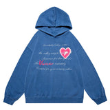 Women Heart Letter Print Oversize Hoodie Streetwear