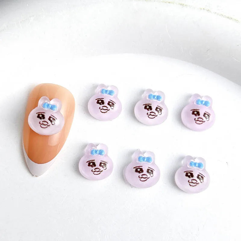 30PCS Cartoon Anime Character Nail Art Decorations Funny Rabbit