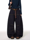 Women Y2K Black Baggy Jeans Straight Leg Cotton Casual Pants
