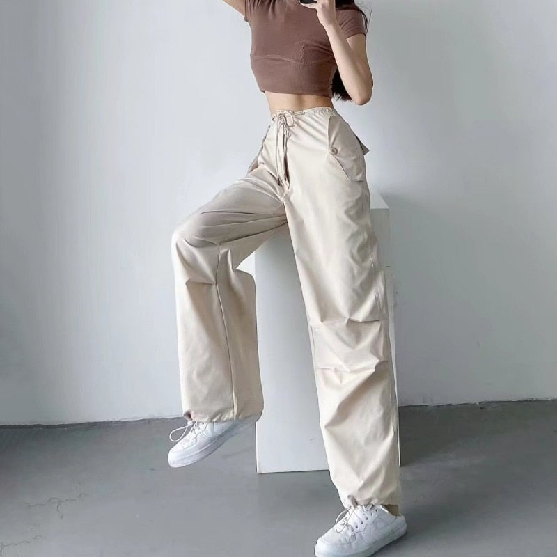 Women's High Waist Loose Fit Cargo Pants