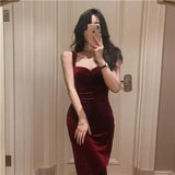 Dress to Impress: Red Skims Slip Prom Dress Chic Korean Fashion Aesthetic