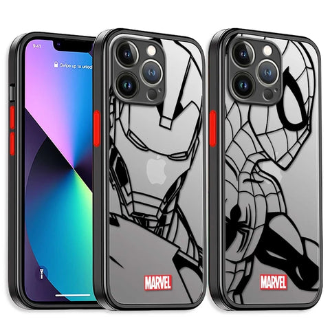 for iPhone 11 Hard Luxury Cover Case Marvel Ironman Spiderman