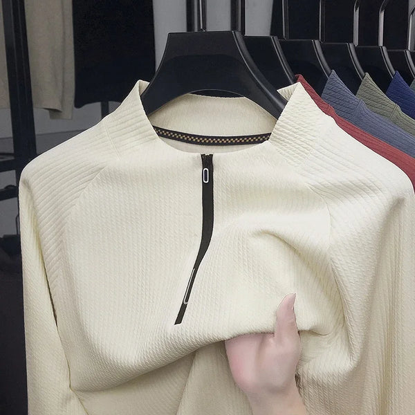 Autumn and Winter Men's Velvet Hoodie Long Sleeve Zipper