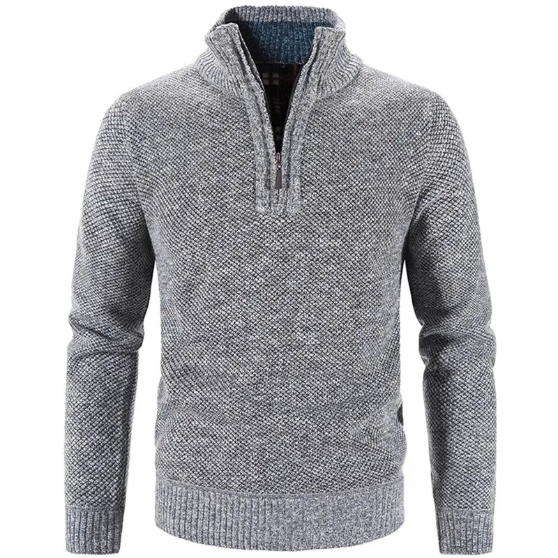 Herren Herbst- und Winterpullover aus Strickpullover mit Stehkragen