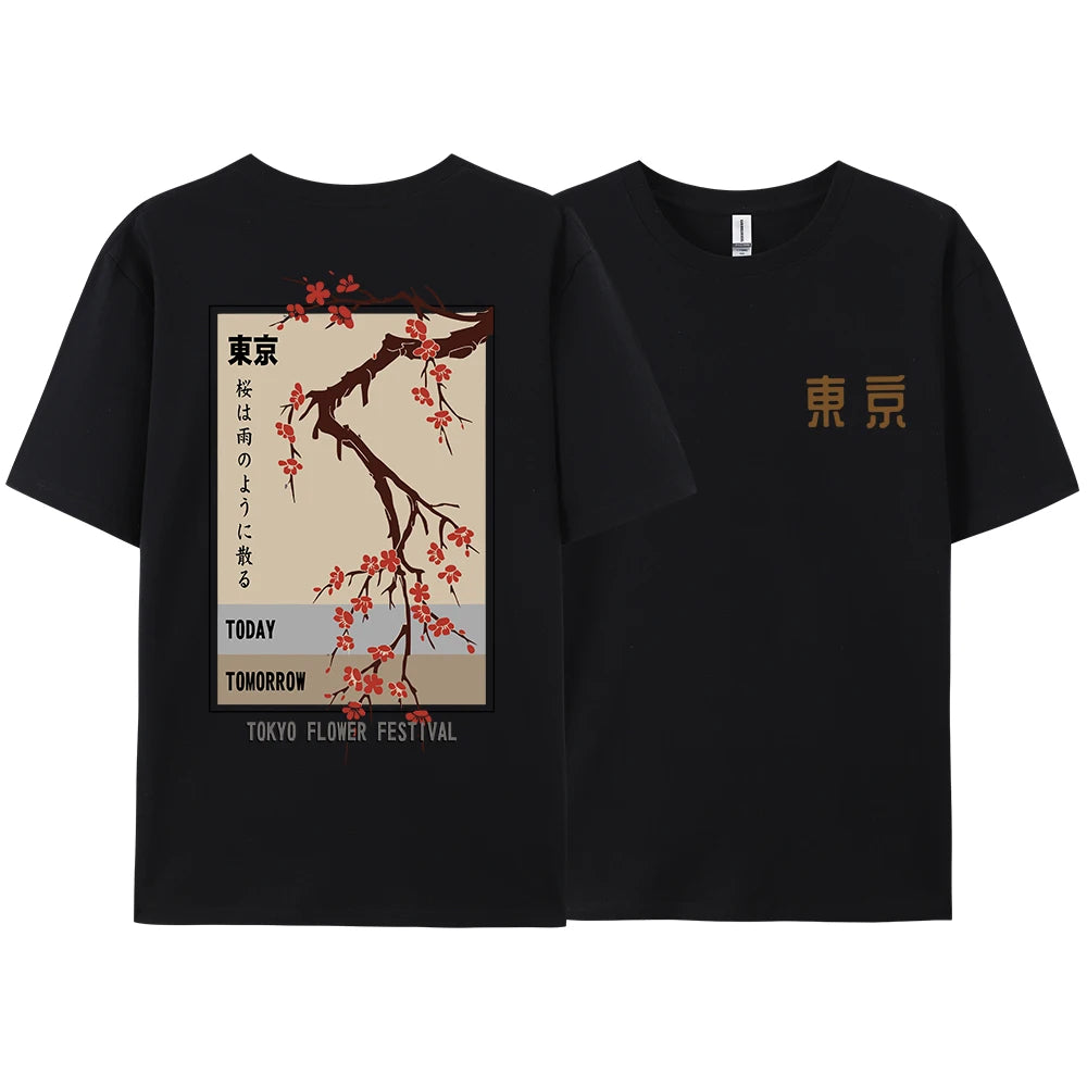 Today Tomorrow Tokyo Flower Festival T Shirt Unisex Fashion O-Neck