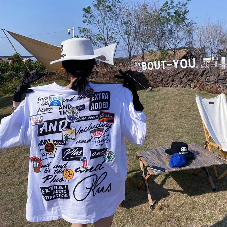 Women’s Pure Cotton Loose T-Shirt Trendy Mid-Length Streetwear