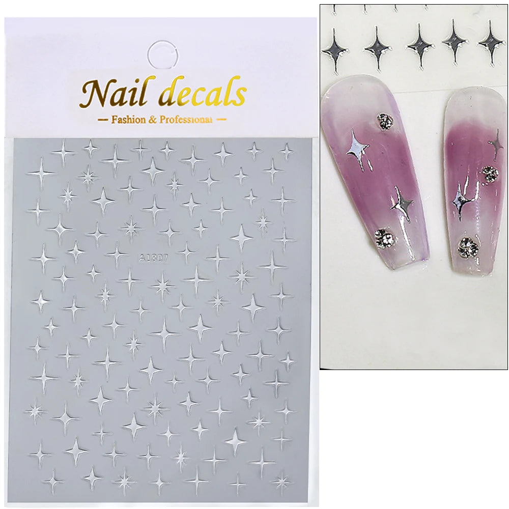 Glossy Y2K Star Nail Decals
