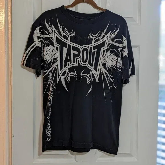 Men’s Vintage Tap Out Tee 2000s Cyber Grunge Gothic Street Style