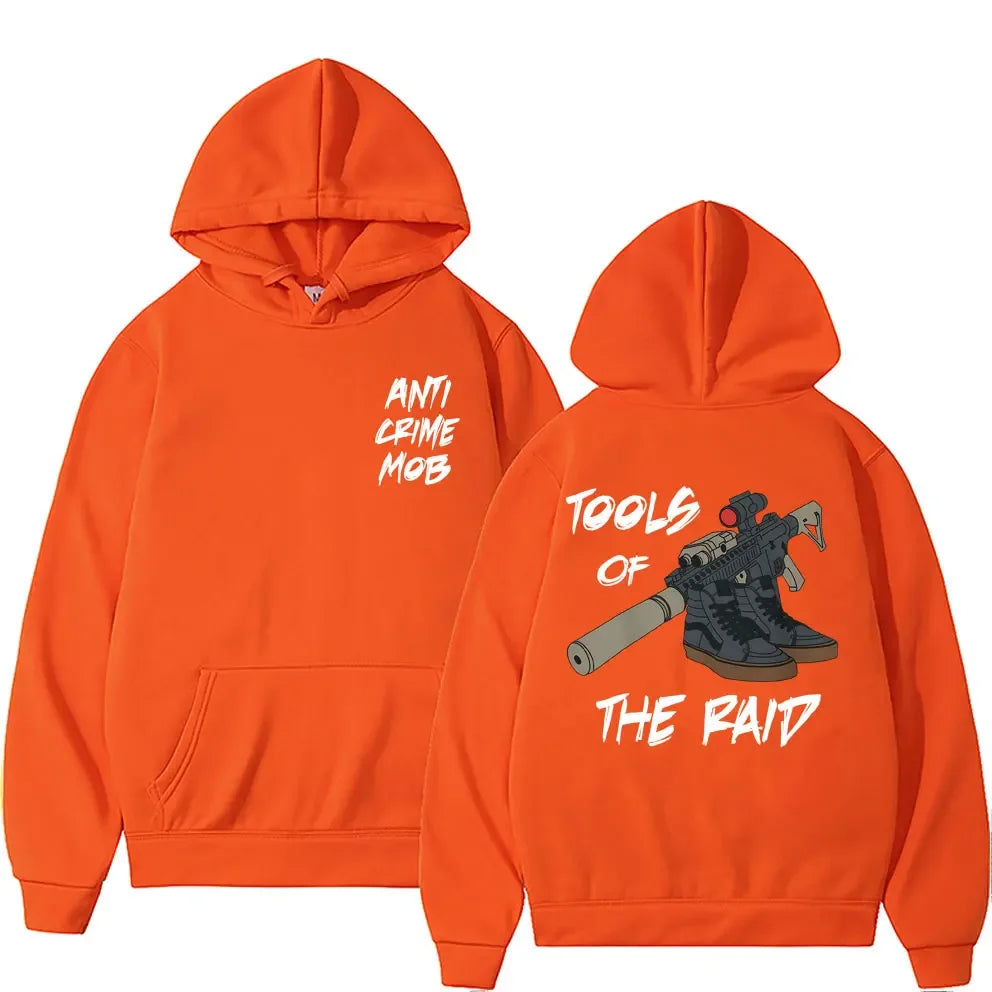 Anti Crime Mob Tools of The Raid Graphic Hoodie
