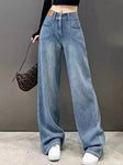 2024 Casual Frauen Jeans Mädchen Hohe Taille Vielseitig Breite Bein Hosen