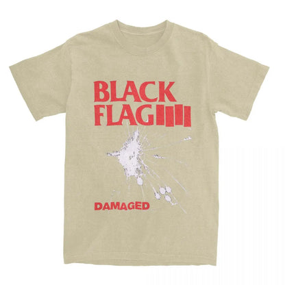Y2K Design Black Flag Damaged T-Shirts