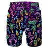 Colorful Graffiti Swim Trunks Men 80s 90s Street Style Pants