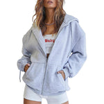 Trendy Queen Oversized Zip-Up Hoodies for Women Fall Fashion Long Sleeve Pockets