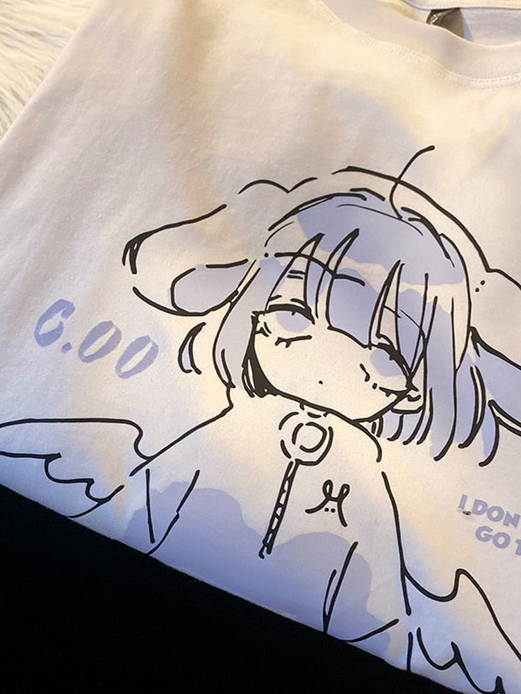 Anime Oversized Sweatshirt Streetwear Women Harajuku Cute Cartoon