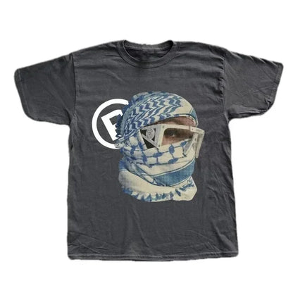 Punk Graphic Tee Men Y2K Harajuku Cotton Hip Hop Shirt