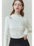 Sweater Women Half-high Collar Simple Slim Tops Cotton Knit Sweaters