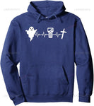 Men Ghost Hunter Heartbeat Hoodie Streetwear