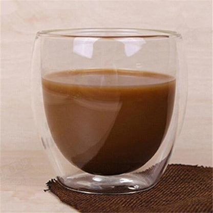 Mugs Transparent Double Wall Glass  Cups Heat Resistant Double Wall