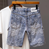 Printed Men's Clothing Denim Shorts Summer Fashion