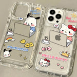 Sanrio Hello Kitty Pochacco Transparente Schutzhülle für iPhone, Cartoon-Design, stoßfest
