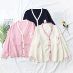 Korean Sweet Chic Women Sweaters Japanese V Neck