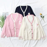 Korean Sweet Chic Women Sweaters Japanese V Neck