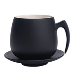 Frosted Coffee Cup Mug Milk Cup with Cup Holder Black Pottery