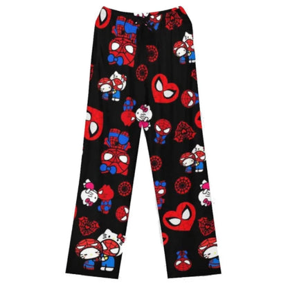 Hello Kitty Spider-Man Pajama Pants Loose Y2K Cartoon Gift Couple
