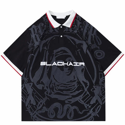 Cross Border Y2K American Summer Street Trend V-neck Nun Print T-shirt